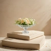 A transparent glass vase with a bouquet, a Nordic minimalist living room dining table decoration flower arrangement container Application Scenario